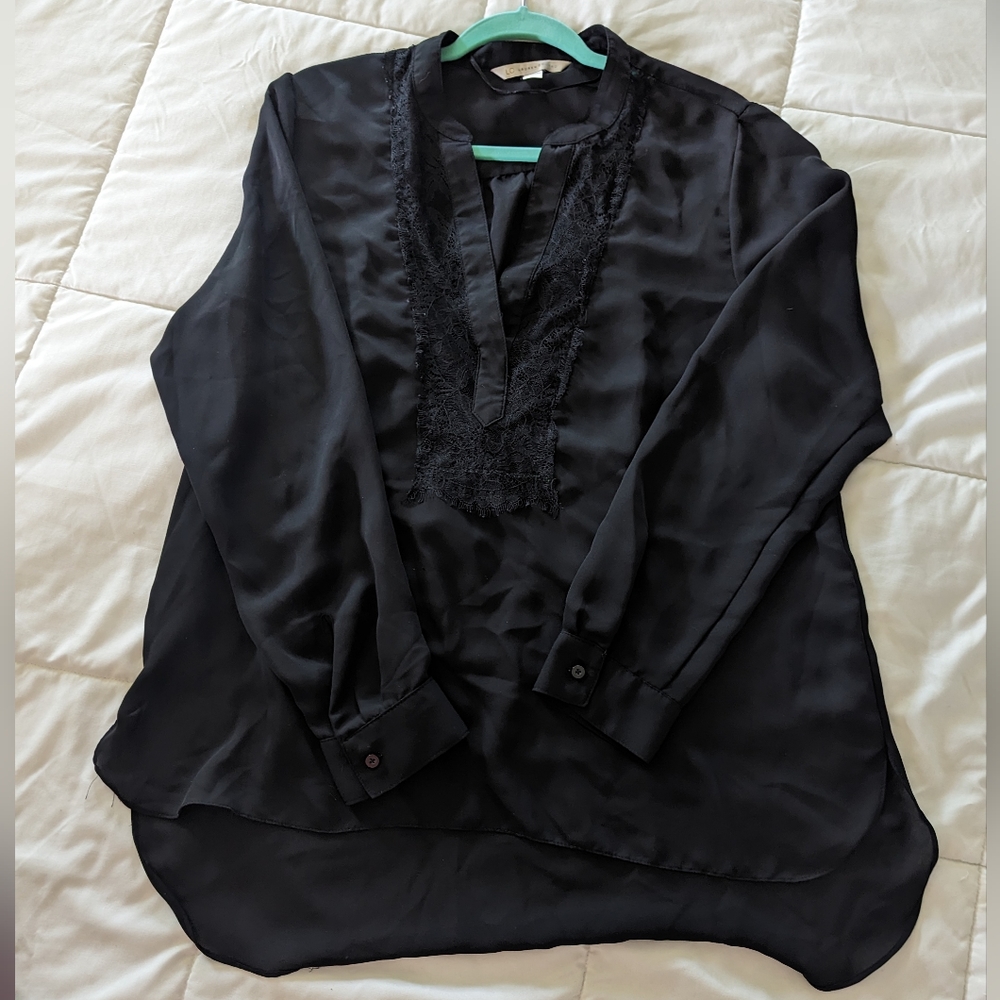 LC by Lauren Conrad Black tunic blouse